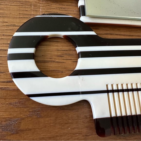 Vintage Janeke Italy Mod Travel Comb Mirror Case Tortoise Mid Century RARE Style - Picture 10 of 16